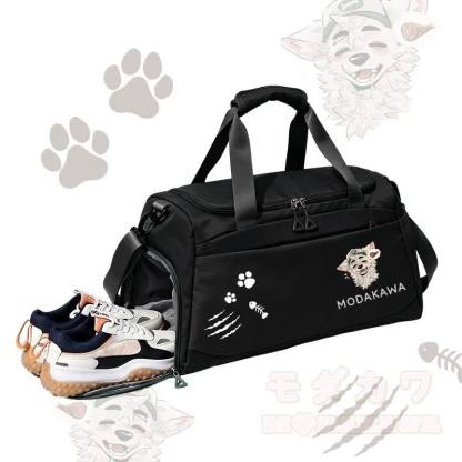 MODAKAWA X atka Fox Wants Meat Grafik Sporttasche mit großem Fassungsvermögen - Schwarz - 55 x 28 x 26 cm - image 6