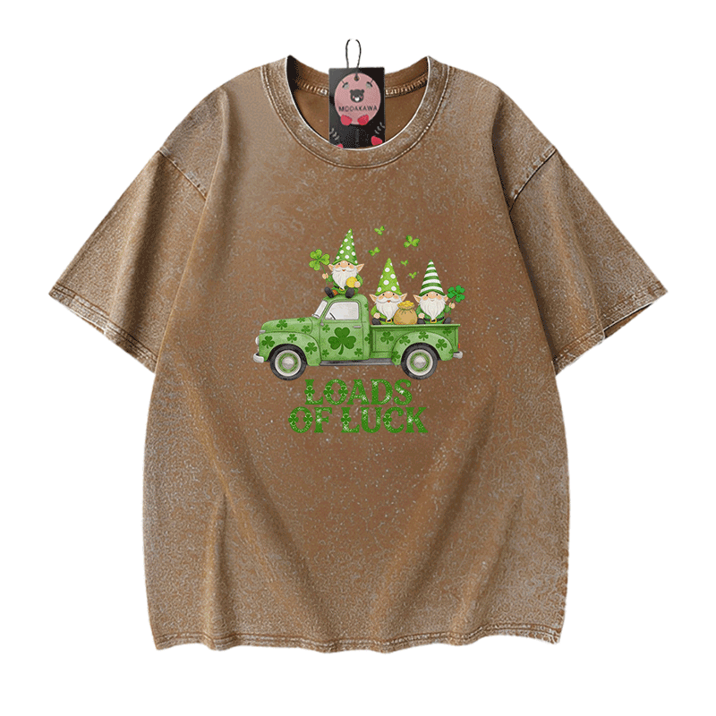 St. Pakrit-Tag – VIEL GLÜCK – Autografik – Modakawa Vintage-T-Shirt aus 100 % Baumwolle - Brown - 5XL - image 7