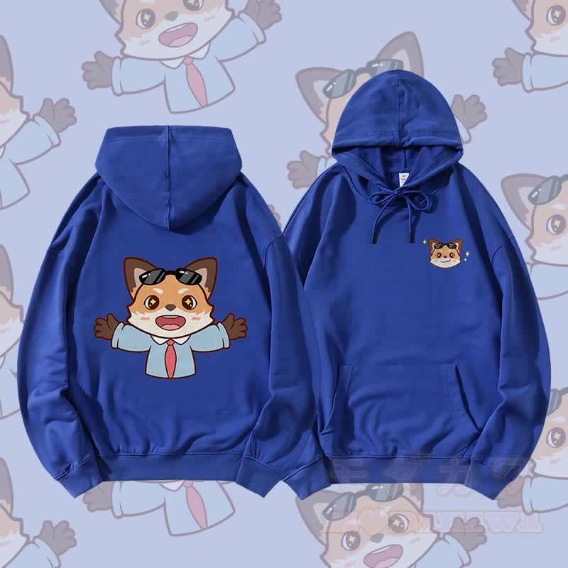 MODAKAWA Niedlicher Partner-Hoodie mit Tiermotiv - Königsblau - 5XL - image 3