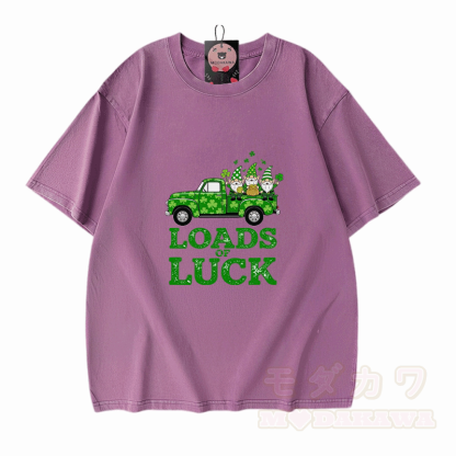 St. Pakrit-Tag – VIEL GLÜCK – Grafik Modakawa Vintage Washed 100% Baumwoll-T-Shirt - Lila - 5XL - image 6