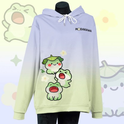 MODAKAWA Pullover-Hoodie mit Allover-Print und Goofy-Frosch-Motiv - Blue - 6XL - image 4