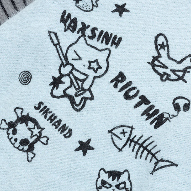 Pullover mit Streifen- und Farben -Tiermuster - image 8