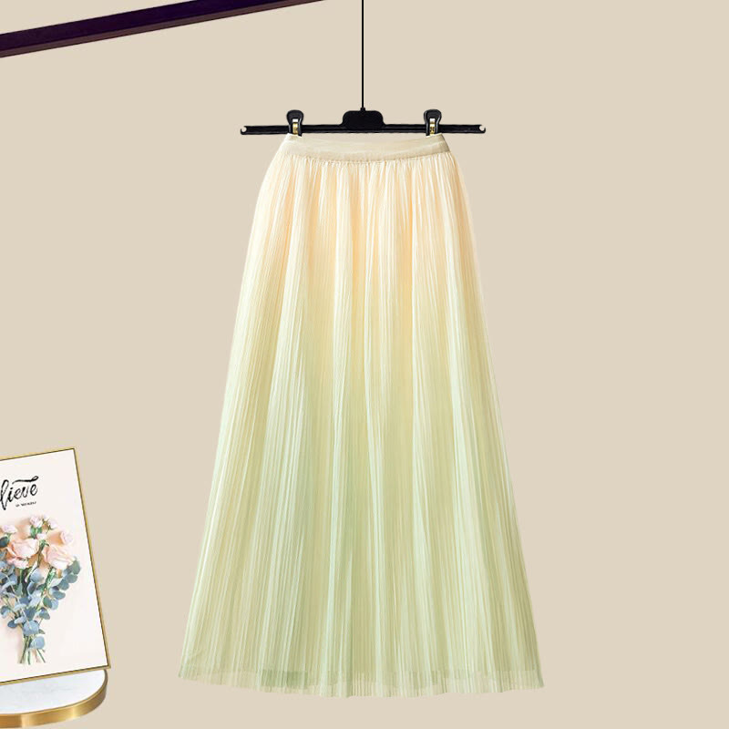 3D-Blumenstrickpullover und passender Farbverlaufrock – Outfit - Green Skirt - XL - image 12