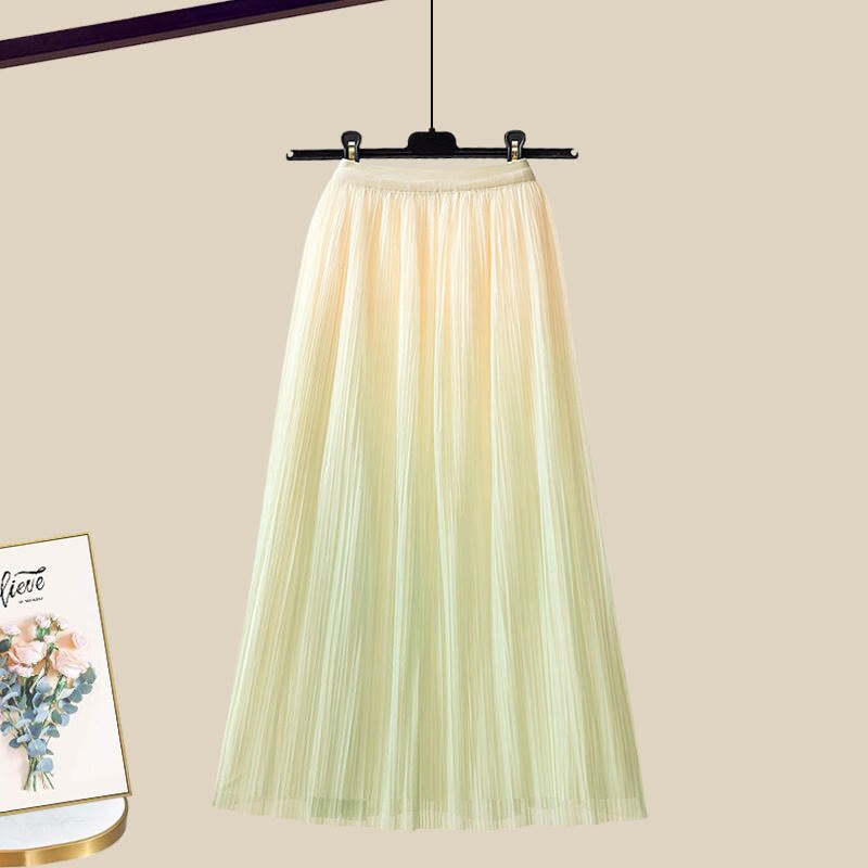 3D-Blumenstrickpullover und passender Farbverlaufrock – Outfit - Green Skirt - XL - image 12