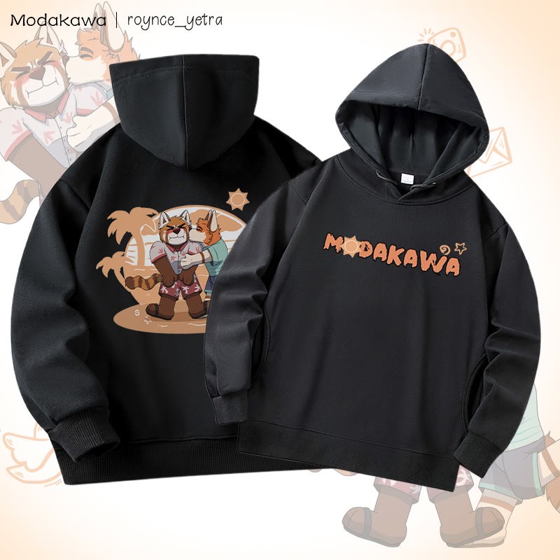 MODAKAWA X roynce_yetra Anderson Kisses Felipe Grafik-Baumwollhoodie mit Seitentaschen - Black B - 4XL - image 2