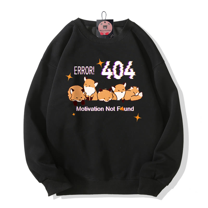 ERROR 404: MOTIVATION NICHT GEFUNDEN: Sweatshirt mit Fuchsprint und Rundhalsausschnitt - Black - 5XL - image 3