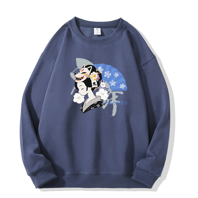 Sweatshirt mit Fuchsmaske-Grafik und Rundhalsausschnitt - Lavender Blue - 5XL - image 4