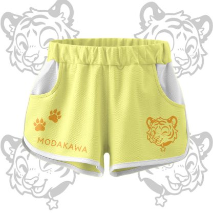 Happy Tiger Grafik Crop Tank Sport Top Shorts Bikini Modakawa passendes Outfit - Yellow Shorts - 5XL - image 7