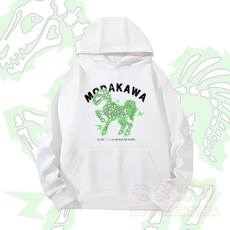 MODAKAWA Hoodie mit elektrisiertem Pferdemotiv (schwere Ausführung) - Weiß A - 2XL - image 3