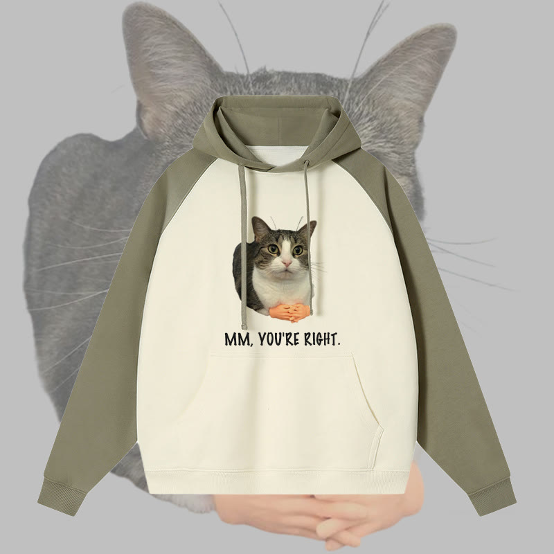 MM, du hast recht! Katzen-Grafik-Streetwear Farben -Hoodie - Green - 3XL - image 2