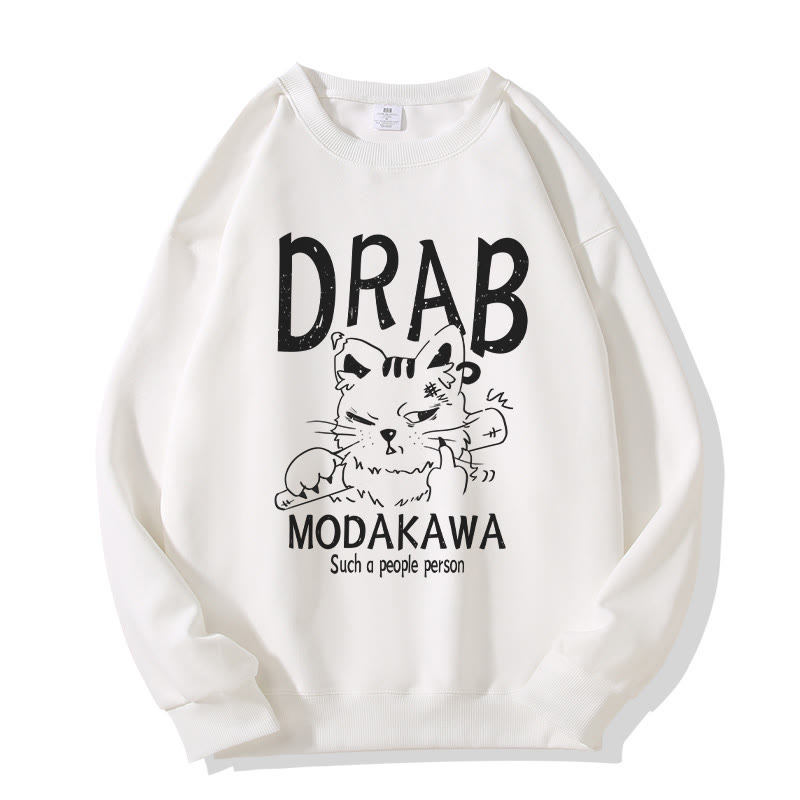 MODAKAWA DRAB Unisex-Sweatshirt mit Grumpy-Cat-Motiv - White - 5XL - image 3