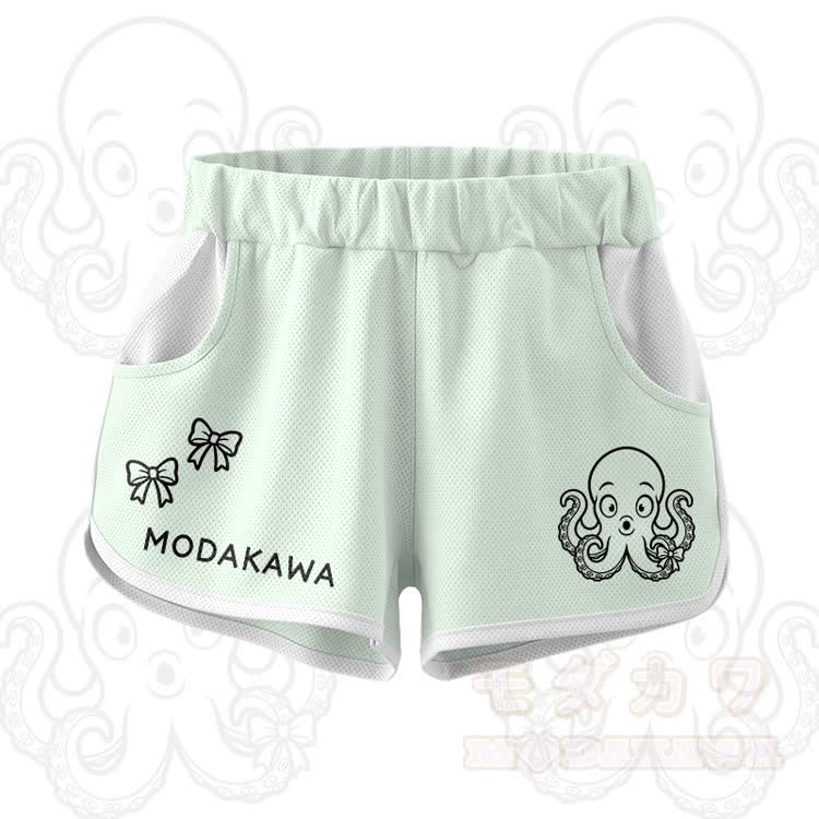 Octopus Graphic Crop Tank Sport Top Shorts Modakawa Matching Outfit - Grüne Shorts - 5XL - image 7