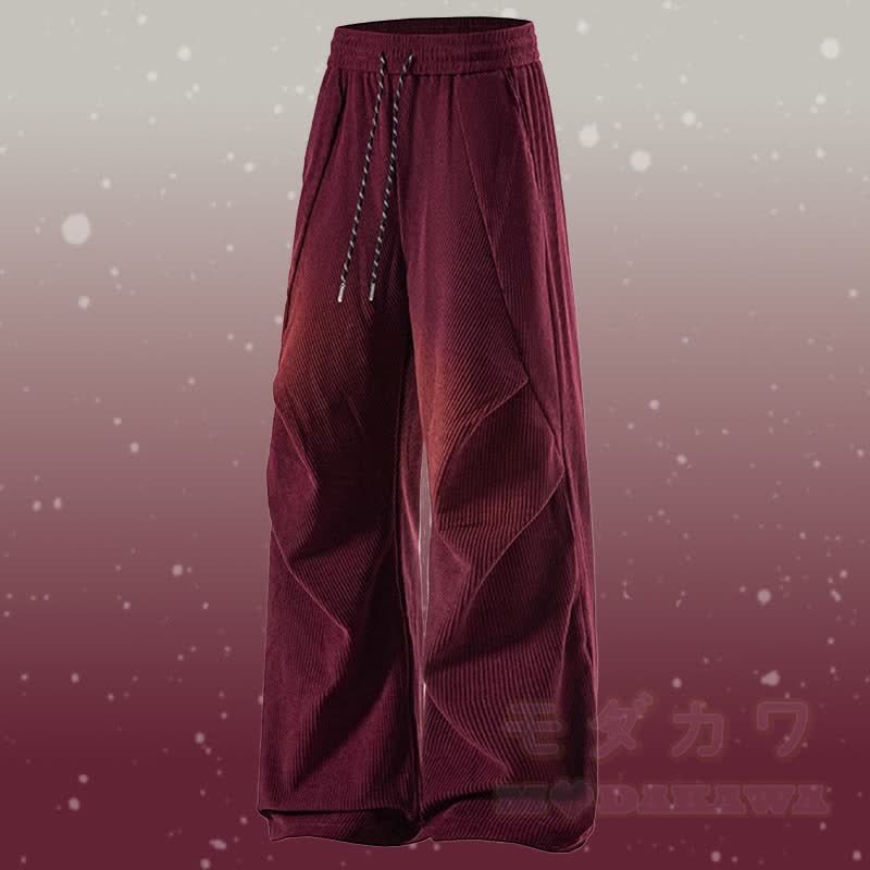 Farbverlauf-Pullover mit flauschigem Unterkleid und Cordhose (zweiteilig) - Weinrote Hose - 3XL - image 11