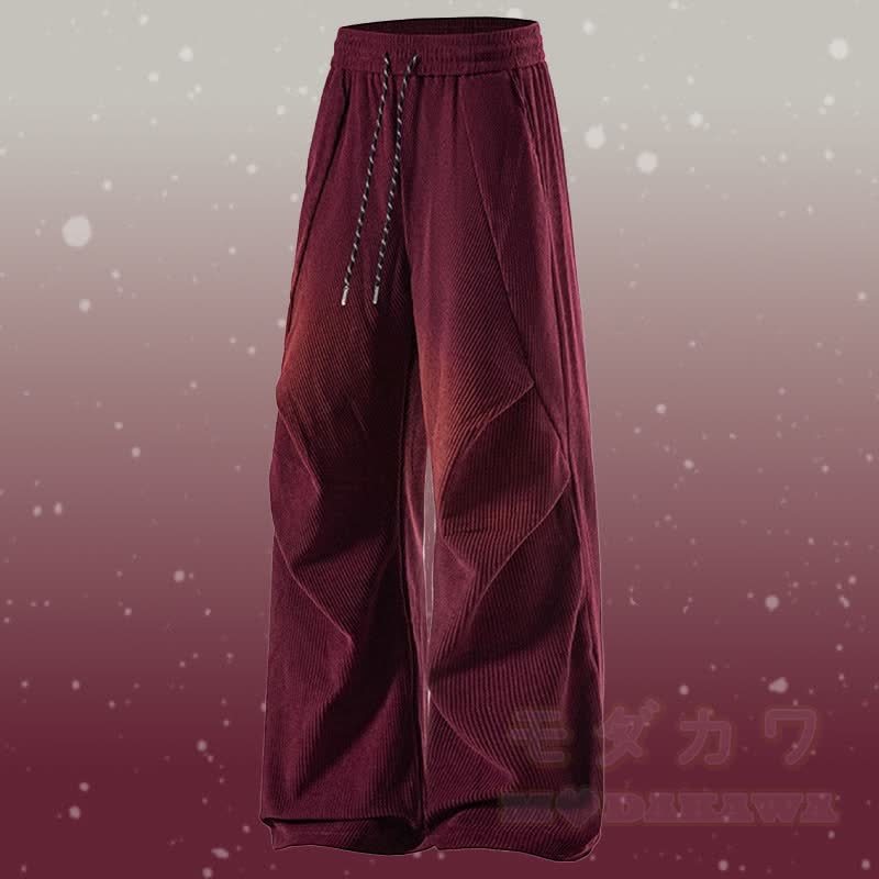 Farbverlauf-Pullover mit flauschigem Unterkleid und Cordhose (zweiteilig) - Weinrote Hose - 3XL - image 11