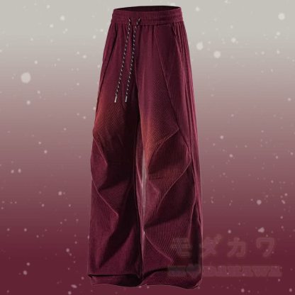 Farbverlauf-Pullover mit flauschigem Unterkleid und Cordhose (zweiteilig) - Weinrote Hose - 3XL - image 11