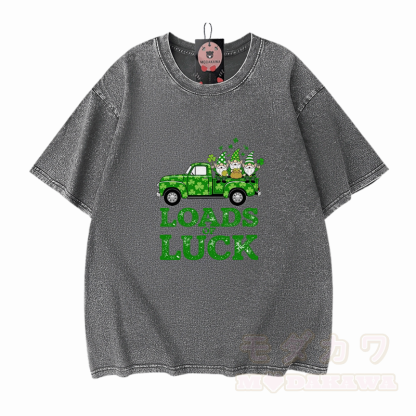 St. Pakrit-Tag – VIEL GLÜCK – Grafik Modakawa Vintage Washed 100% Baumwoll-T-Shirt - Grau - 5XL - image 9