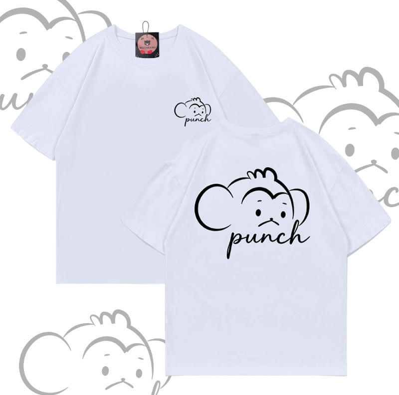 PUNCH Monkey Graphic Modakawa 100% Baumwoll-T-Shirt - White - 5XL - image 4