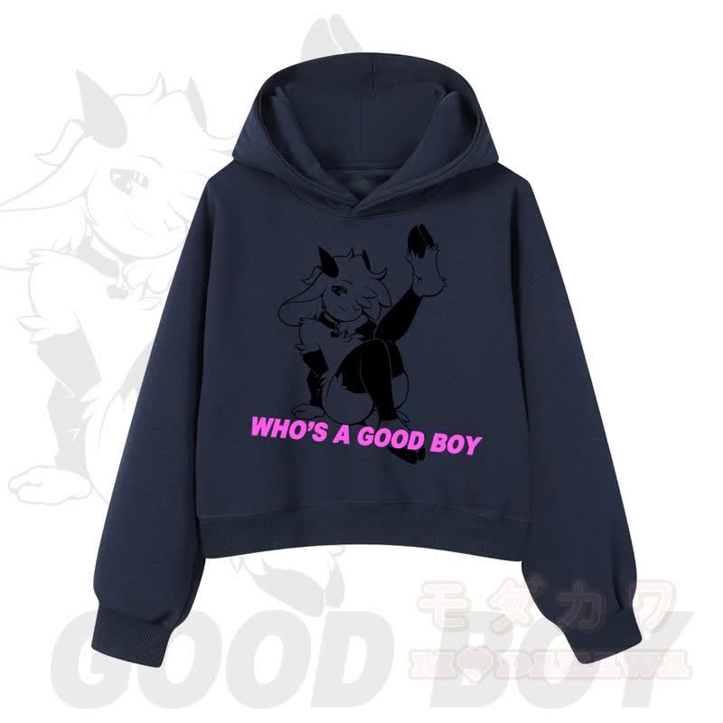 MODAKAWA WHO'S A GOOD BOY Kapuzenpullover mit Ziegenprint - Marineblau - 3XL - image 9