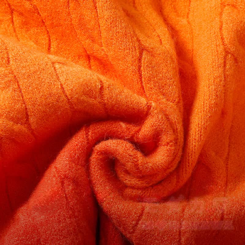 Zweiteiler: Strickpullover mit Farbverlauf und halbem Reißverschluss, Cordhose - image 8