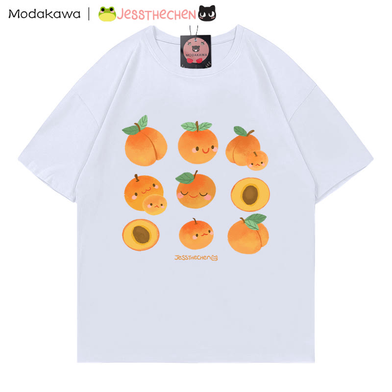 MODAKAWA X jessthechen Aprikosen-Print T-Shirt - White - 5XL - image 4