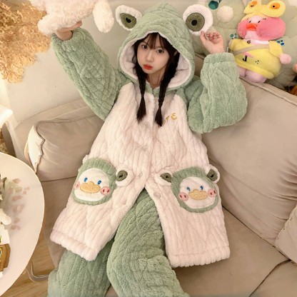 Frosch-Plüsch-Pyjama-Set mit Kapuze - image 5