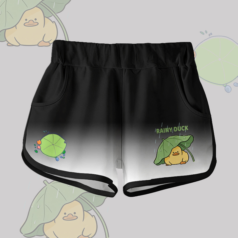 RAINY DUCK Grafik-T-Shirt aus 100 % Baumwolle, dazu passende Shorts von Modakawa - Black Shorts - 5XL - image 6