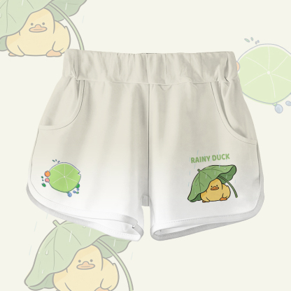 RAINY DUCK Grafik-T-Shirt aus 100 % Baumwolle, dazu passende Shorts von Modakawa - Light Beige Shorts - 5XL - image 5