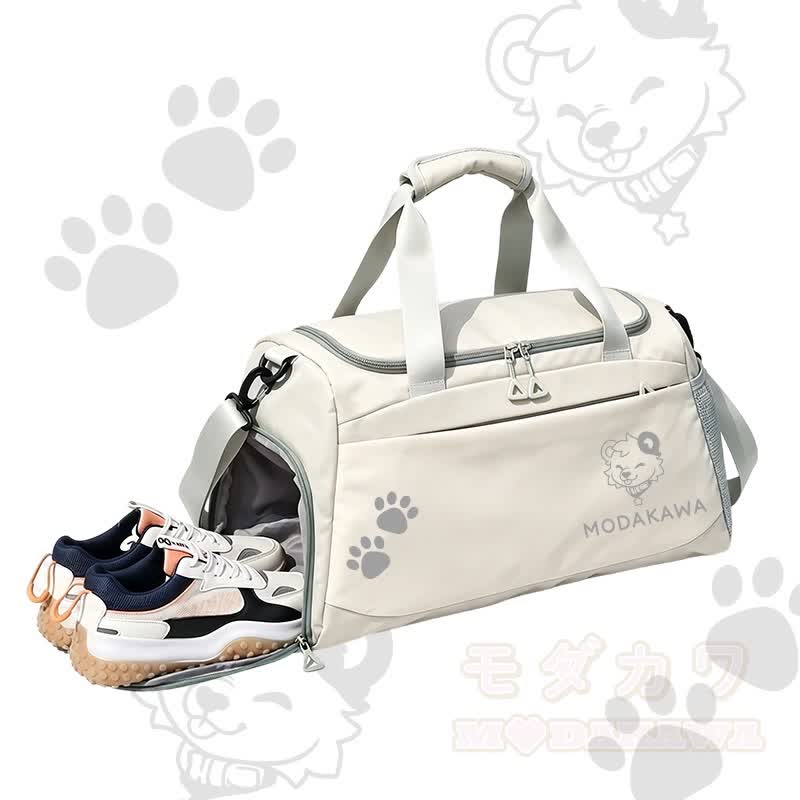 MODAKAWA X popipeko Puppy Graphic Sporttasche mit großem Fassungsvermögen - Weiß - 55 x 28 x 26 cm - image 5