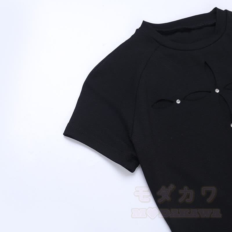 Punk-Gothic-T-Shirt mit Cut-Outs - image 7