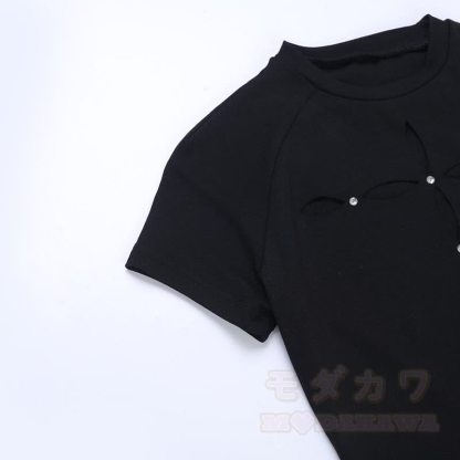 Punk-Gothic-T-Shirt mit Cut-Outs - image 7