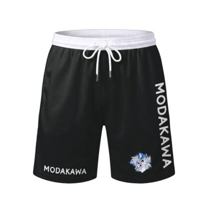 MODAKAWA X Space White Barker Graphic Herren-Sport-T-Shirt mit Kordelzug und passender Shorts - Black Shorts - 5XL - image 10