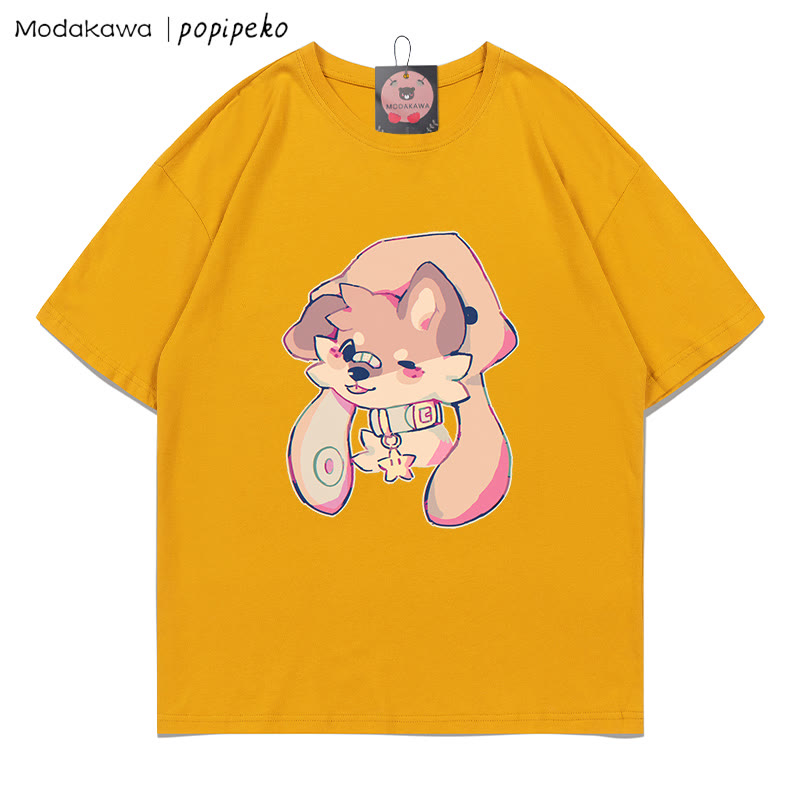 MODAKAWA X popipeko Welpenprint T-Shirt - Dark Yellow - 5XL - image 5