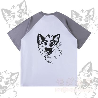 MODAKAWA X atka Fox Graphic Farben Block Pocket T-Shirt Shorts passendes Outfit - Weißes und graues T-Shirt - XL - image 5