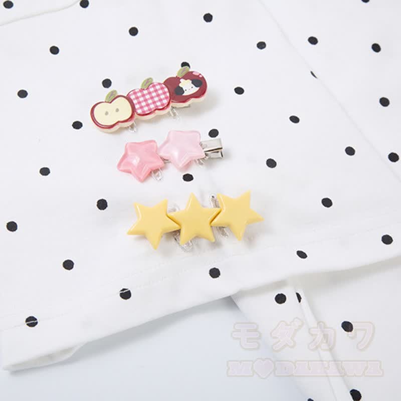 Hochwertiges, strapazierfähiges Set aus zweiteiligem Set: T-Shirt mit Polka-Dot-Stickerei und weit geschnittener Hose. - image 10