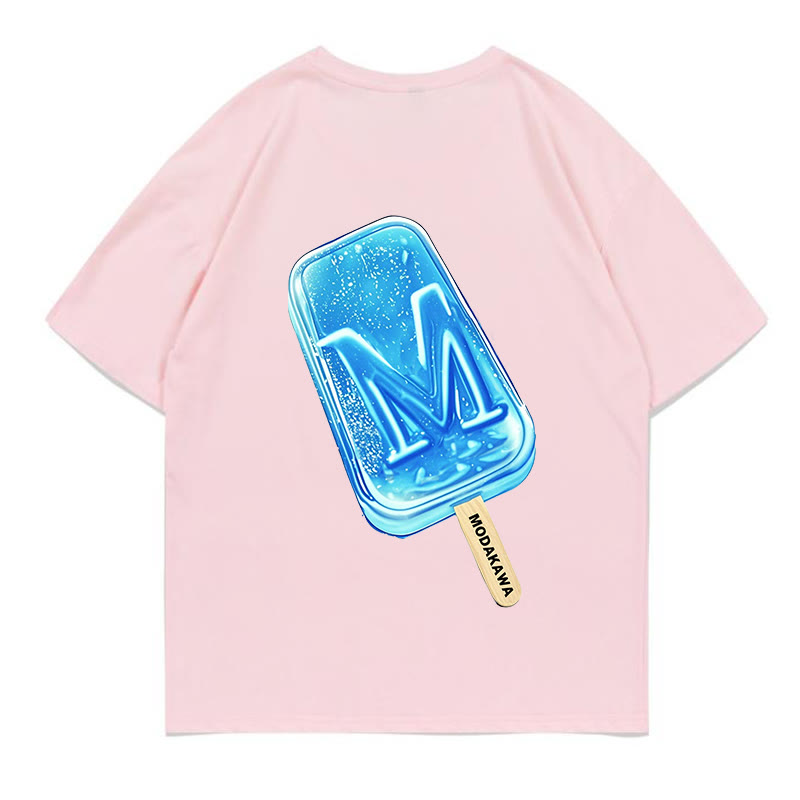 Modakawa T-Shirt mit M Eiscreme-Buchstabenprint - Pink - 5XL - image 5