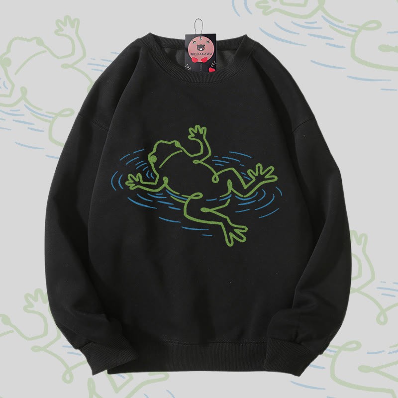 Unisex-Sweatshirt mit Froschmotiv - Black - 5XL - image 4