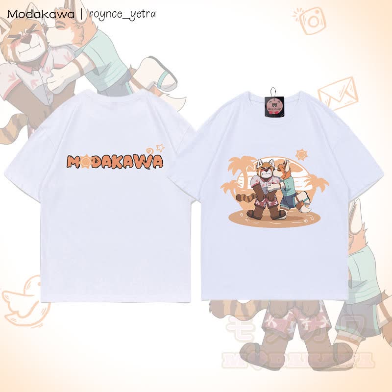 MODAKAWA X roynce_yetra Anderson Kisses Felipe Grafik-T-Shirt - Weiß B - 5XL - image 4