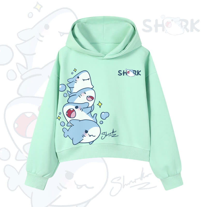MODAKAWA Bubble Sharks Grafik-Crop-Couche aus Baumwolle - Green - 3XL - image 10