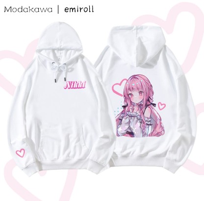 MODAKAWA X emiroll Nikki Herz-Grafik Baumwollmischung Passender Hoodie - White - 5XL - image 2