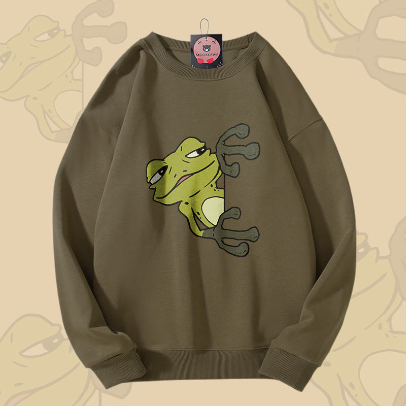 Unisex-Sweatshirt mit Froschmotiv - Dark Khaki - 5XL - image 2
