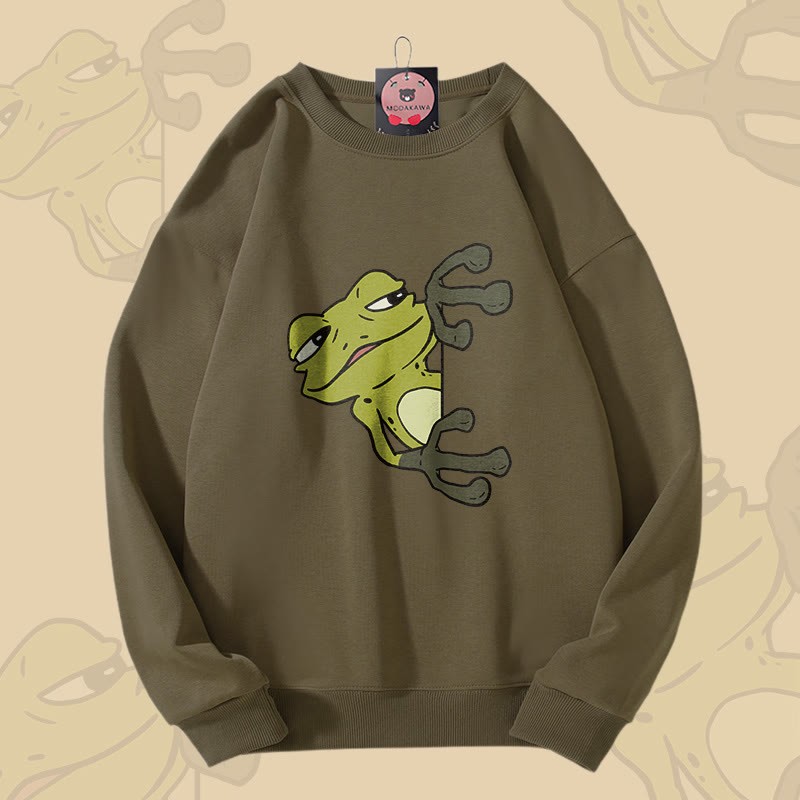 Unisex-Sweatshirt mit Froschmotiv - Dark Khaki - 5XL - image 2