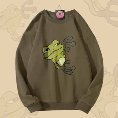 Unisex-Sweatshirt mit Froschmotiv - Dark Khaki - 5XL - image 2