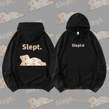 MODAKAWA Kitty Lying Flat Graphic Streetwear Pullover Hoodie - Schwarz - 5XL - image 5