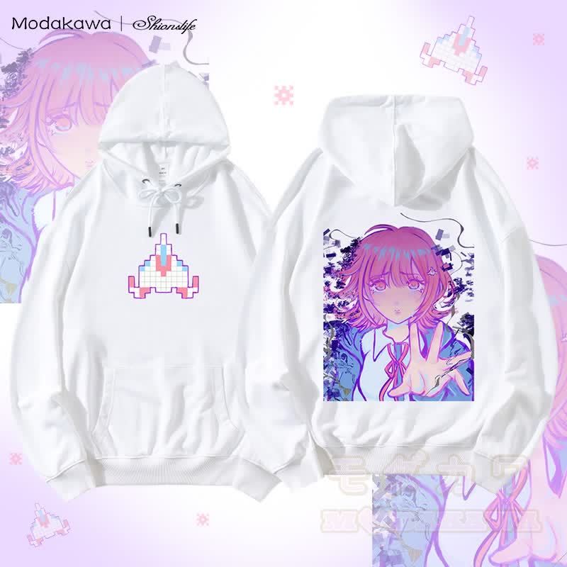 MODAKAWA X Shionslife Chiaki Nanami Graphic Streetwear Hoodie - Weiß - 5XL - image 3