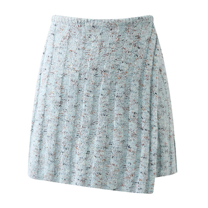 Strick-Oberteil mit unregelmäßiger Brosche, Schulterpolstern, passendem Rock und Outfit - Skirt - L - image 3