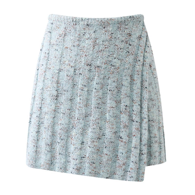 Strick-Oberteil mit unregelmäßiger Brosche, Schulterpolstern, passendem Rock und Outfit - Skirt - L - image 3