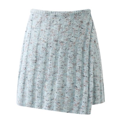 Strick-Oberteil mit unregelmäßiger Brosche, Schulterpolstern, passendem Rock und Outfit - Skirt - L - image 3