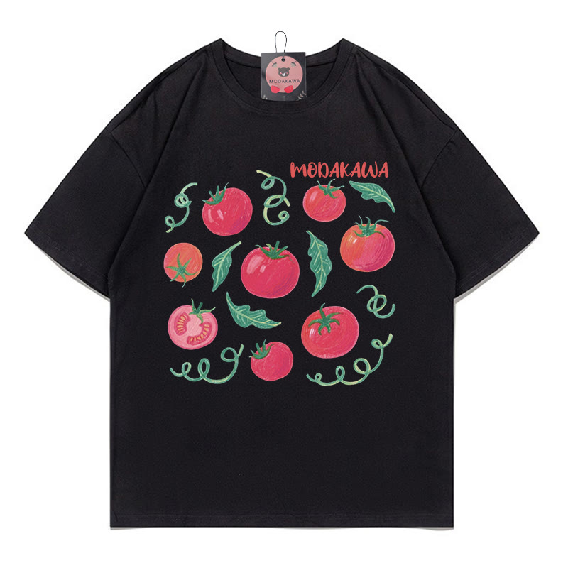 MODAKAWA T-Shirt mit Tomaten-Buchstabenprint - Black - 5XL - image 3