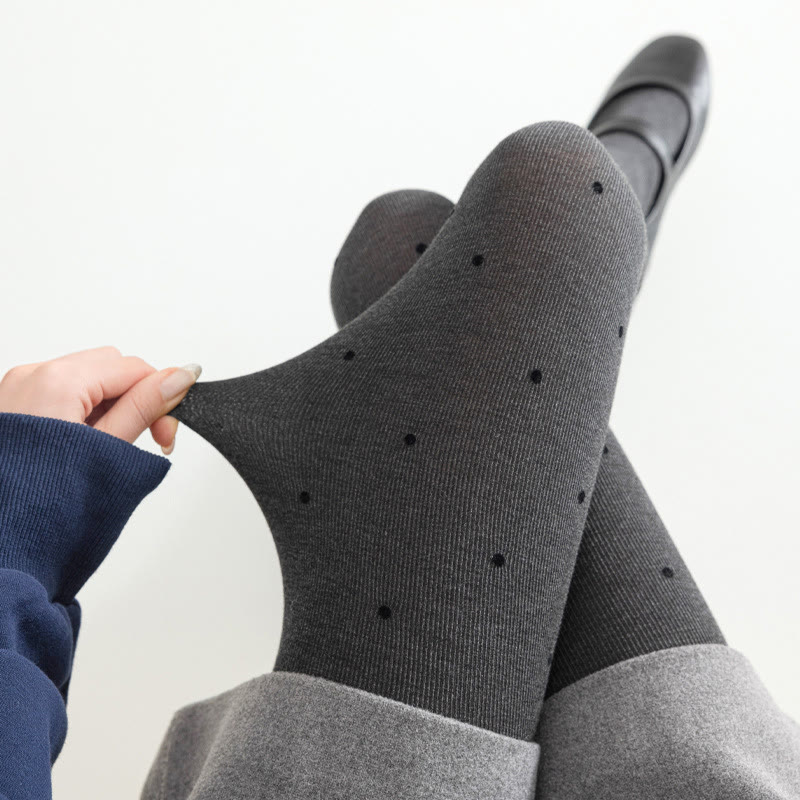 Süße Tights mit Polka-Dots - Dunkelgraue Punkte - 230g Dot - image 5