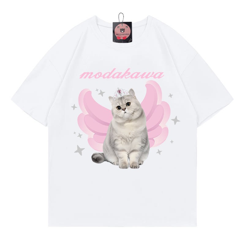 Kitty Princess Letter Print MODAKAWA T-Shirt - White - 5XL - image 3
